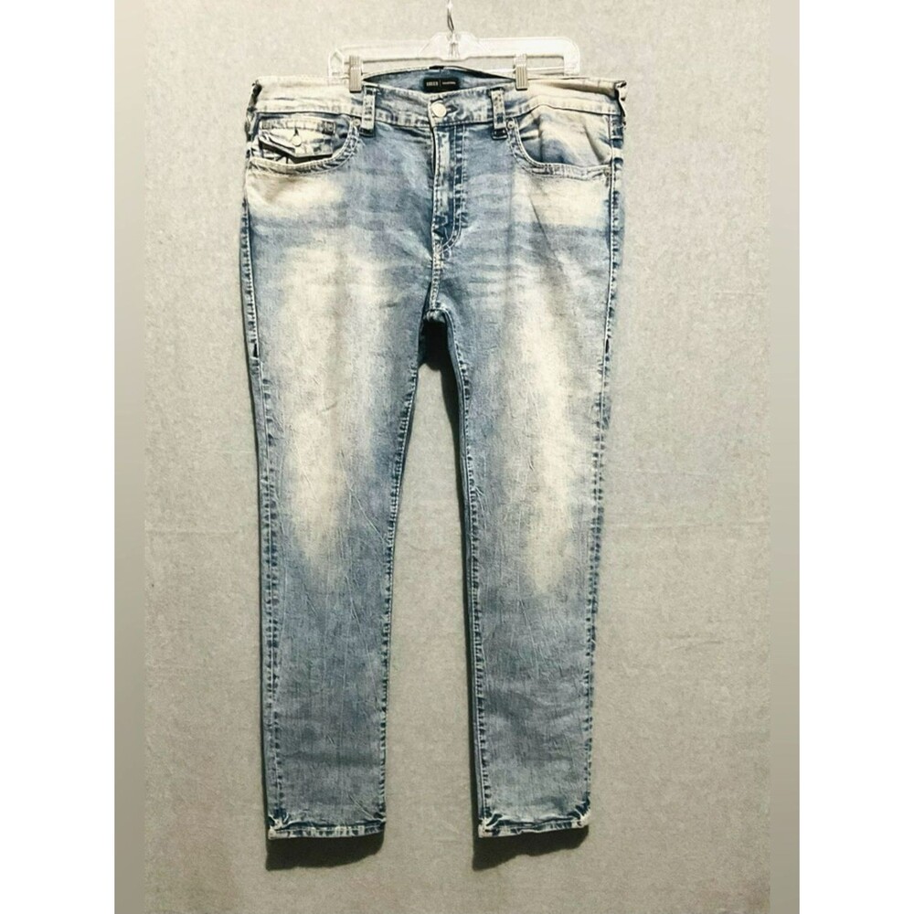 True Religion Rocco Relaxed Skinny Jeans Size 40 Light Acid Wash Denim